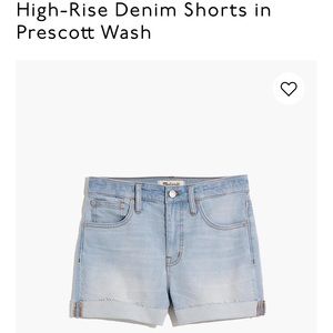 High-Rise Denim Shorts in Prescott Wash